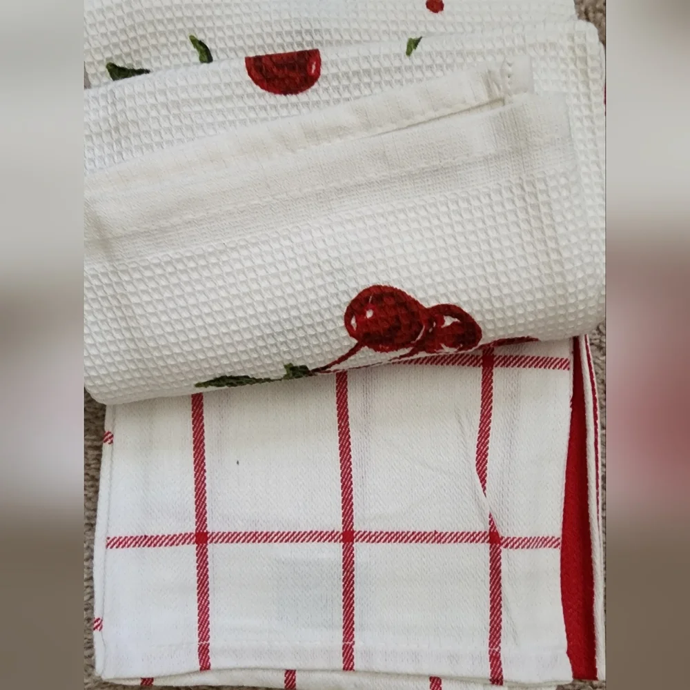Sur La Table Red and White Kitchen Towel